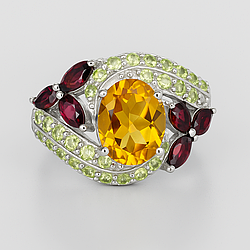 Цитрин срібна каблучка, 0596ЛЦ