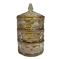 Цукерниця скляна 3-рівнева "Живе золото"