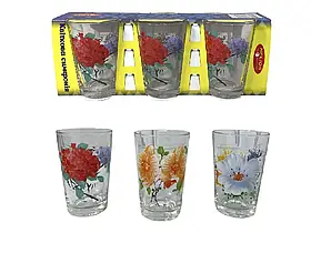 Набір скляних склянок Helios Квіткова Симфонія 190мл 6шт 8259