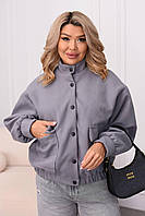 Жіноча куртка бомбер із кашеміру великих розмірів 50-52, 54-56, 58-60