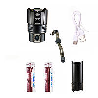 Фонарик светодиодный ручной для туризма и активного отдыха мощный 2000 лм влагостойкий аккумуляторный BROWN