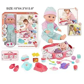 Пупс 4933 d-5  висота 32 см, п’є та ходить до вбиральні, знімний одяг, горщик, музичний чіп, аксесуари, матрацик з подушкою, в