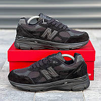 Зимові водонепроникні чорні чоловічі замшеві кросівки New Balance 990 Нью Беленс Гортекс на термо