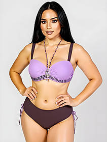 Гарний купальник Sisianna 58808-2 бузковий на 52 54 56 58 60 розмір