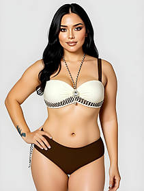 Гарний купальник Sisianna 58808-2 кремовий на 50 52 54 56 58 розмір