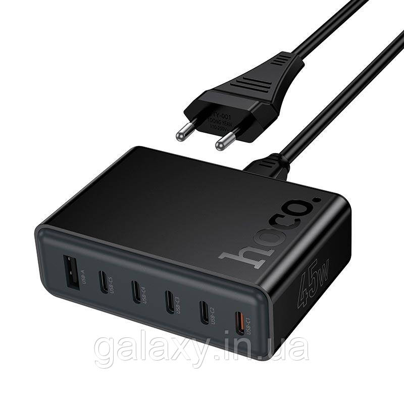 Зарядний пристрій Hoco USB/5хType-C PD/QC 45W C150A, фото 1