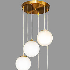 Бронзова люстра з кулями на 6 ламп (56-PR150F-6 BRZ+WH (300)), фото 4