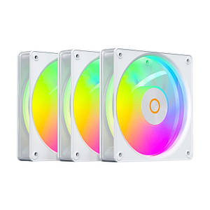 Набір із трьох вентиляторів для корпусу 120MM ELITE WH ARGB REVERSE BLADE 3 IN 1 OCYPUS GAMMA-F12-WH3AM01E-GL (Білий)