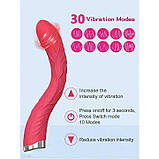 Вигнутий вібратор для стимуляції точки G 30 режимів, фото 2