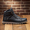 Зимові шкіряні черевики, кросівки чоловічі чорні утеплені з натуральної шкіри на хутрі, чоловіче взуття на зиму, фото 3