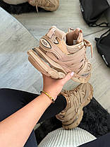 Кросівки Balenciaga Track Brown Баленсіага Трек коричневі шкіра текстиль масивна підошва демісезон унісекс, фото 5