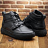 Зимові чоловічі шкіряні черевики, кросівки чорні утеплені з натуральної шкіри на хутрі на зиму для чоловіків, розмір 40-45, фото 4