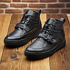 Зимові чоловічі шкіряні черевики, кросівки чорні утеплені з натуральної шкіри на хутрі на зиму для чоловіків, розмір 40-45, фото 3