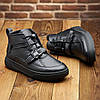 Зимові чоловічі шкіряні черевики, кросівки чорні утеплені з натуральної шкіри на хутрі на зиму для чоловіків, розмір 40-45, фото 5