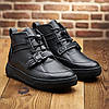 Зимові чоловічі шкіряні черевики, кросівки чорні утеплені з натуральної шкіри на хутрі на зиму для чоловіків, розмір 40-45, фото 2