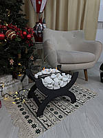 Біокамін підлоговий без димоходу VERSAL | Живий вогонь на біоетанолі | Декоративний камін для дому і квартири (Чорний) без диму