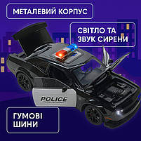 Металева поліцейська машина Dodge Charger GT-98350 — інерційна іграшка зі світлом і звуком, 20 см, фото 9