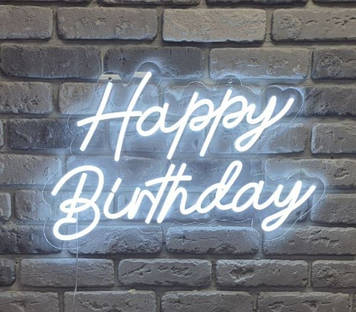 Неонова LED вивіска Happy Birthday 55х36cм