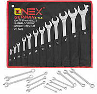 OX-3222 Набір комбінованих накидних гайкових ключів 12 шт 6 32 мм, міцна сталь + чохол