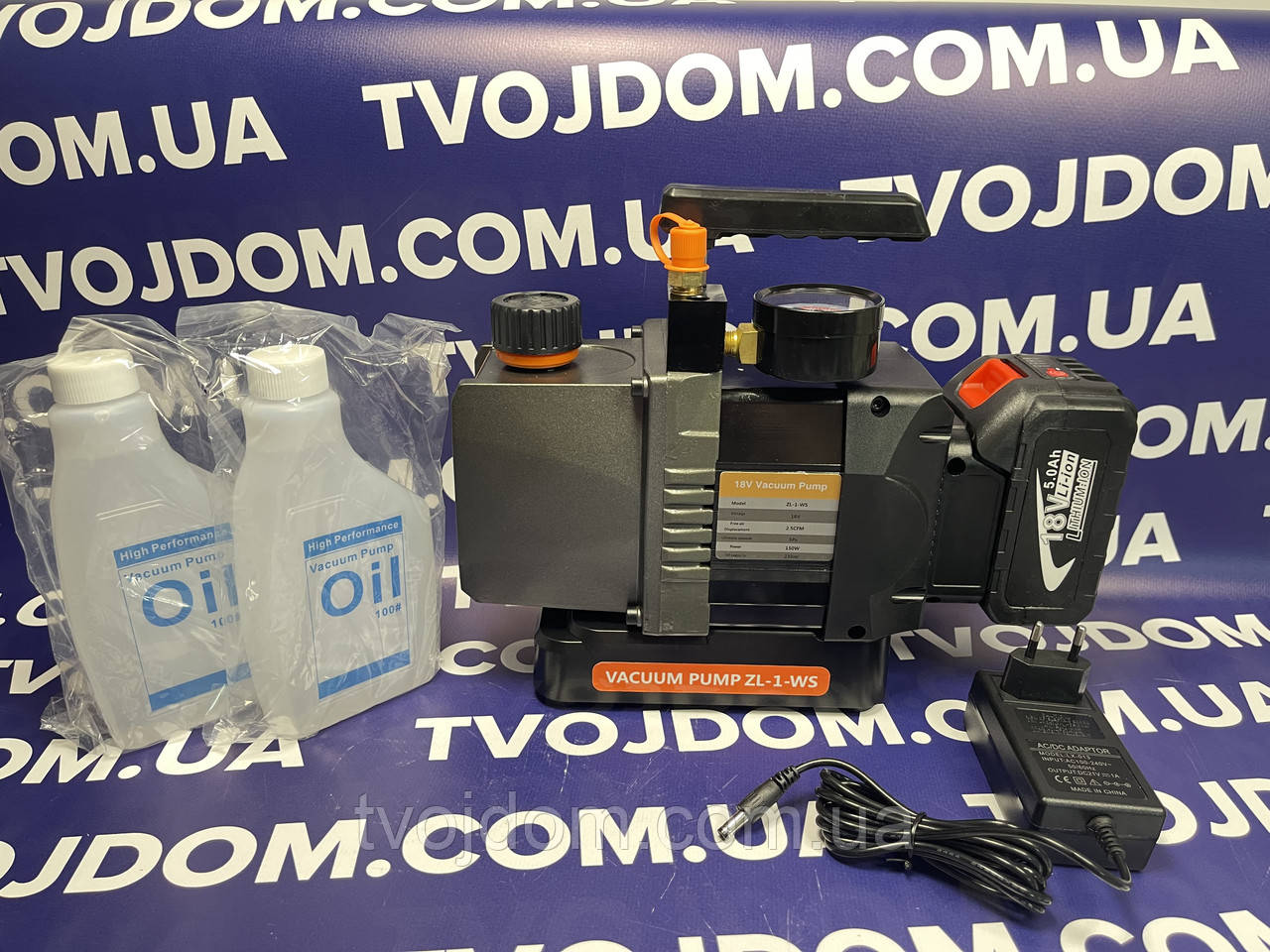 Акумуляторний вакуумний насос Whicepart ZL-1-WS одноступеневий 70 л/хв 2.5 CFM 5 Па