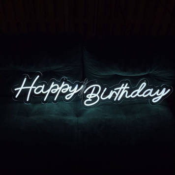 Неонова LED вивіска Happy Birthday 100х20cм