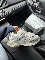 Жіночі кросівки Balenciaga Track White Баленсіага Трек білі шкіра текстиль масивна підошва демісезон унісекс, фото 5