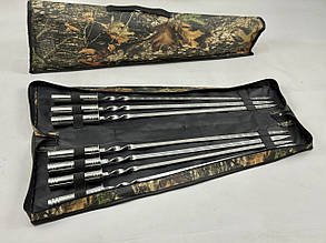 Набір шампурів в чохлі СРІБЛО, (7 штук + чохол книжка)