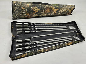 Набір шампурів в чохлі СРІБЛО, (7 штук, подвійний шампур + чохол)