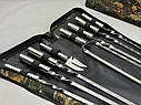 Набір шампурів в чохлі СРІБЛО, (6 штук, подвійний шампур, вилка-ніж для зняття + чохол), фото 3