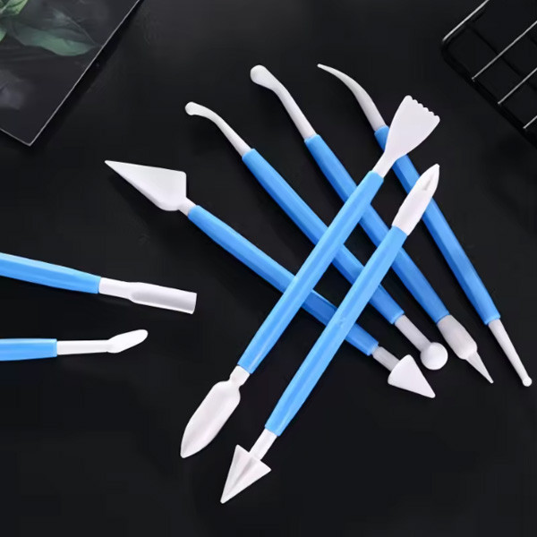 Набір інструментів для ліплення 8 предметів блакитні, набір стеків для глини та пластиліну, фото 1