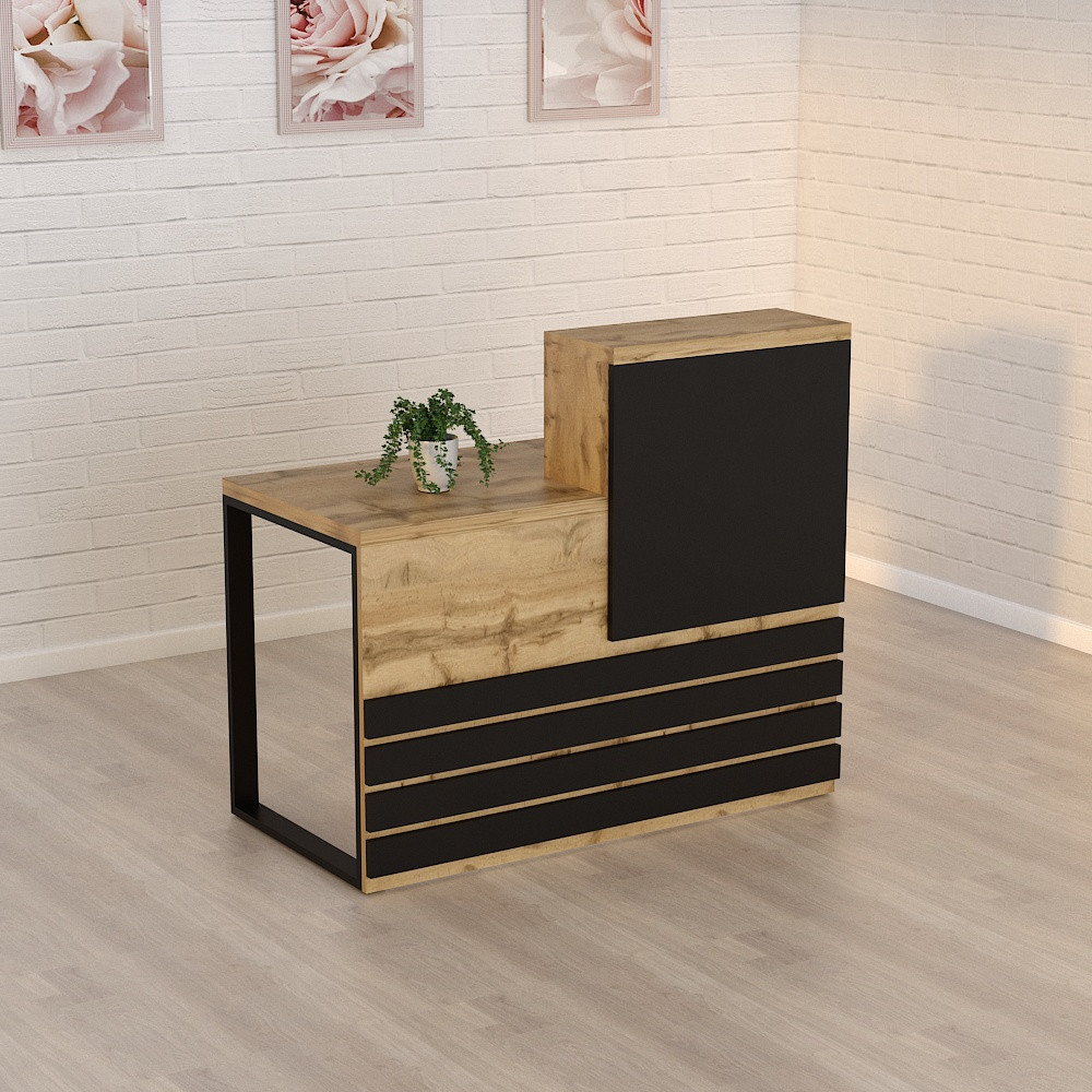 Стійка ресепшн 5 (1200) Дуб Аппалачі (1200x636x1090) Гамма стиль, фото 1