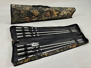 Набір шампурів в чохлі СРІБЛО, (7 штук, вилка для зняття м'яса + чохол)