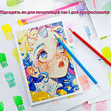 Акварельні олівці KALOUR AquaVibe набір 36 кольорів, фото 5