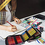 Художній набір кольорових олівців KALOUR 72 COLORS у дизайнерському кейсі, фото 9