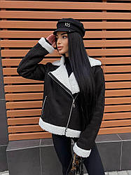 Актуальна жіноча укорочена дублянка єврозима Gv2788