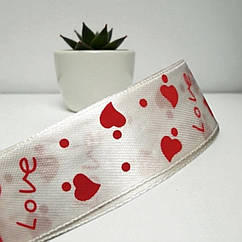 Атласна стрічка з малюнком 2.5 см (23 м) оптом