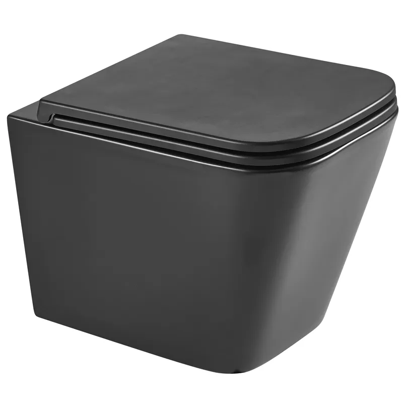 Унітаз підвісний Mixxus Premium QUADRO-0301-T3 BLACK 490х340х360mm, система змивання TORNADO 3.0 (MP6587), фото 1