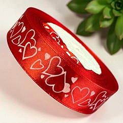 Атласна стрічка з малюнком 2.5 см (23 м) оптом