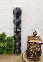 Набір іграшок новорічних "Куля 8см (6шт), Чорна