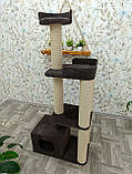 Ігровий комплекс кігтеточка с домівкою та лежанками 145*70*40 см, фото 4