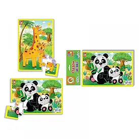 М'які пазли А5 "Тварини зоопарку" VT 1103-45 укр "Vladi Toys", 12 елементів