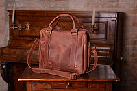 Подарунки зі шкіри для чоловіків,оригінальний подарунок татові,подарунок для тата чоловіча шкіряна сумка коричнева