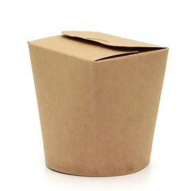 Паперовий контейнер із круглим дном, упаковка для локшини та фаст-фуду 750 мл, Крафт
