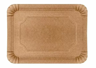 Паперова тарілка прямокутна крафт з жировим барєром 140*200 50шт