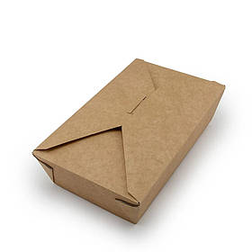 Ланч-Бокс Ламінований 185*105*55мм 1000Мл | Крафт/білий. 50Ш