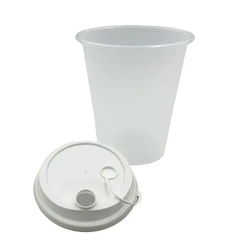 Стакан 350 мл Bubble tea для холодних і гарячих напоїв з кришкою (50 шт.)