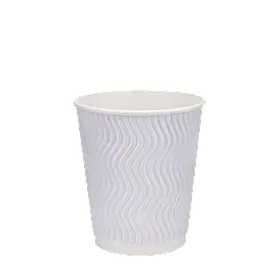 Паперовий стакан білий гофрований 250 мл, двошаровий — 30 шт/уп / 28уп.ящ