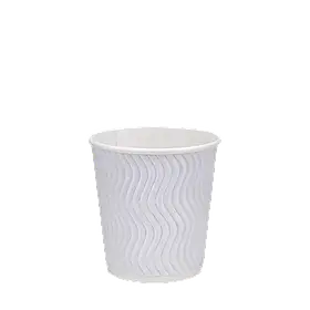 Паперовий стакан білий гофрований 180 мл, двошаровий — 30 шт/уп / 35 уп.ящ