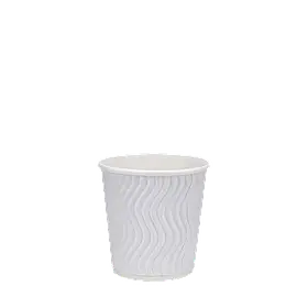 Паперовий стакан білий гофрований 110 мл, двошаровий — 30 шт/уп / 48уп.ящ