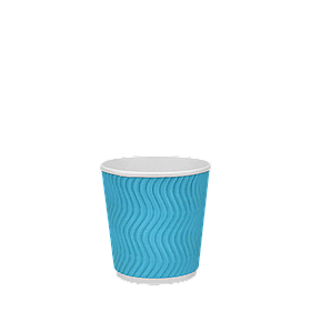 Паперовий стакан блакитний гофрований 110 мл, двошаровий — 30 шт/уп / 35уп.ящ